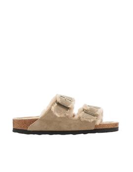 Sandalia Birkenstock Arizona Shearling LEVE Taupe