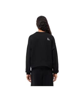 Sudadera Lacoste Jogger Estampado Negra Mujer