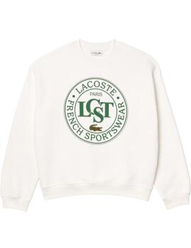 Sudadera Lacoste Grafica Blanca Hombre