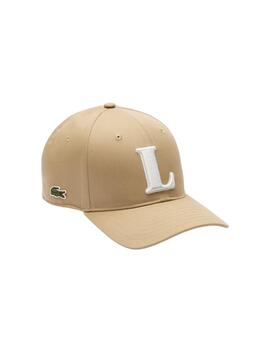 Gorra Lacoste Beisbol Bordados Beige Unisex