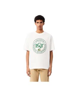 Camiseta Lacoste Estampada Blanca Hombre