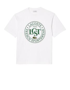 Camiseta Lacoste Estampada Blanca Hombre