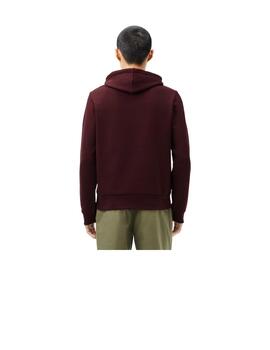 Sudadera Lacoste Capucha Granate Hombre