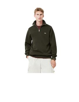 Sudadera Lacoste Cuello Alto Verde Hombre