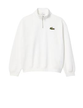 Sudadera Lacoste Cuello Alto Blanco Unisex