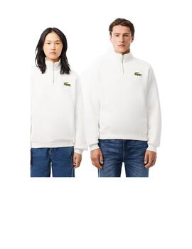 Sudadera Lacoste Cuello Alto Blanco Unisex