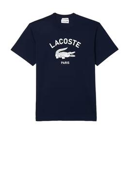 Camiseta Lacoste Estampado Marino Unisex