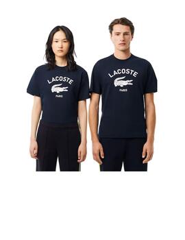 Camiseta Lacoste Estampado Marino Unisex