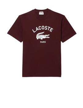 Camiseta Lacoste Estampado Granate Unisex