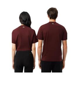 Camiseta Lacoste Estampado Granate Unisex