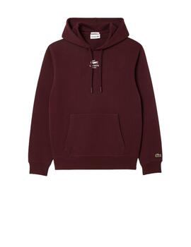 Sudadera Lacoste Capucha Granate Unisex