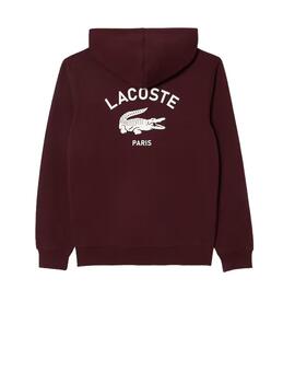 Sudadera Lacoste Capucha Granate Unisex