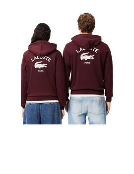 Sudadera Lacoste Capucha Granate Unisex