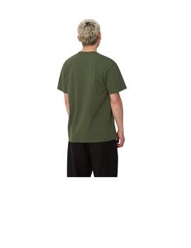 Camiseta Carhartt S/S American Script Verde Hombre