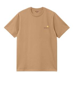 Camiseta Carhartt S/S American Script Camel Hombre