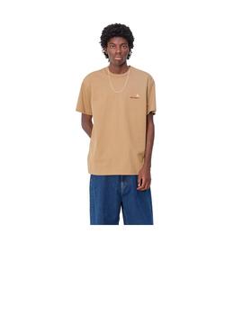 Camiseta Carhartt S/S American Script Camel Hombre