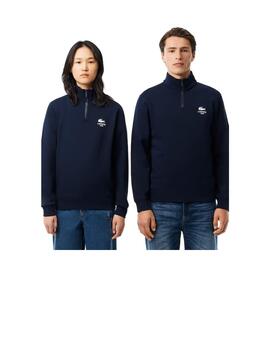 Sudadera Lacoste Cuello Alto Marino Unisex