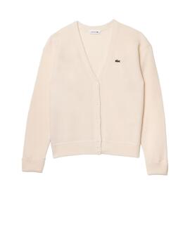 Chaqueta Lacoste Lana Blanca Mujer