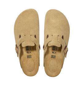 Zueco Birkenstock Boston LEVE Latte Cream Mujer