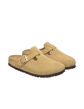 Zueco Birkenstock Boston LEVE Latte Cream Mujer