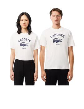 Camiseta Lacoste Estampado Blanca Unisex