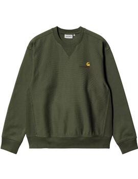 Sudadera Carhartt American Script Verde Hombre