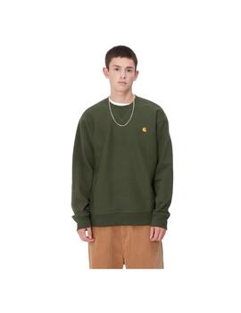 Sudadera Carhartt American Script Verde Hombre