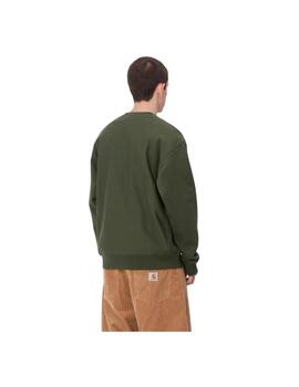 Sudadera Carhartt American Script Verde Hombre