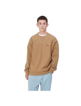 Sudadera Carhartt American Script Camel Hombre