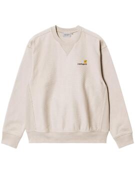 Sudadera Carhartt American Script Beige Hombre