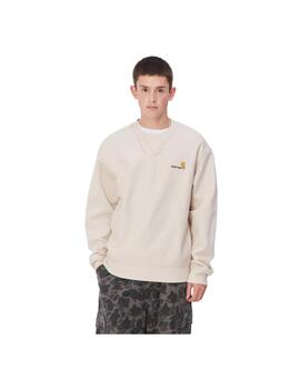 Sudadera Carhartt American Script Beige Hombre