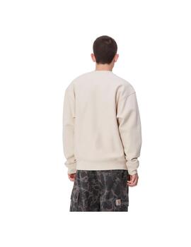 Sudadera Carhartt American Script Beige Hombre