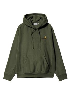 Sudadera Carhartt American Script Verde Hombre