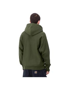 Sudadera Carhartt American Script Verde Hombre