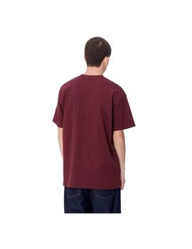 Camiseta Carhartt American Script Burdeos Hombre