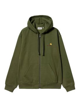 Sudadera Carhartt American Script Verde Hombre