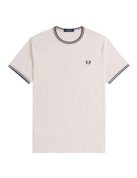 Camiseta Fred Perry Blanca Hombre