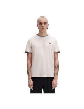 Camiseta Fred Perry Blanca Hombre