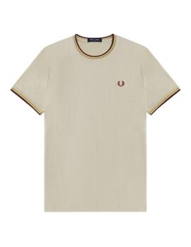 Camiseta Fred Perry Beige Hombre