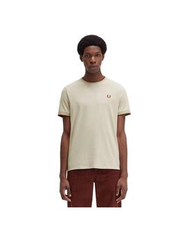 Camiseta Fred Perry Beige Hombre