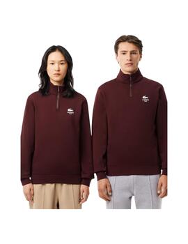 Sudadera Lacoste Estampada Burdeos Unisex