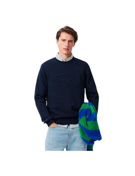 Sudadera Lacoste Bordado Cocodrilo Marino Hombre