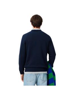 Sudadera Lacoste Bordado Cocodrilo Marino Hombre