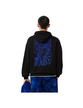 Sudadera Lacoste Estampado Floral Negra Hombre