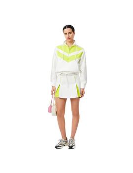 Sudadera Lacoste Interlock Blanca/Verde Mujer