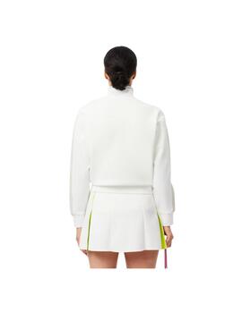 Sudadera Lacoste Interlock Blanca/Verde Mujer