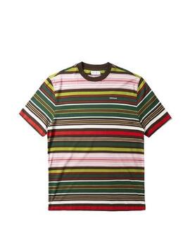 Camiseta Edmmond MINI LOGO STRIPES Marrón Hombre