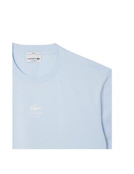 Camiseta Lacoste Classic Fit Signature Azul Unisex