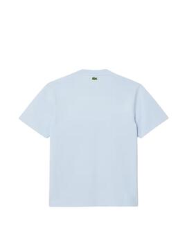 Camiseta Lacoste Classic Fit Signature Azul Unisex