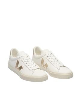 Zapatilla Veja Campo Blanco Platino Mujer